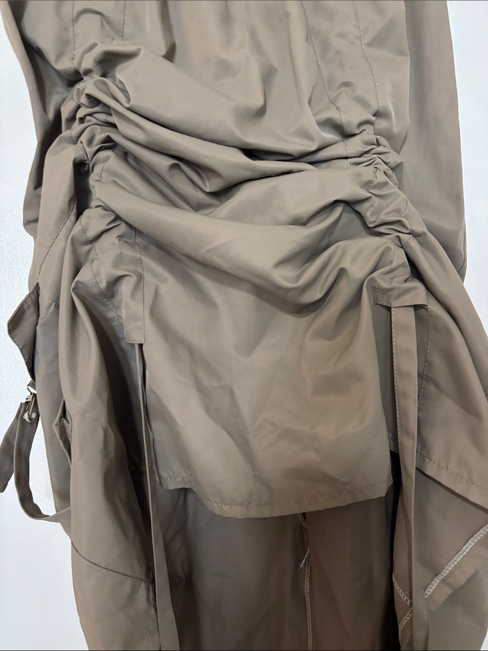 NWT Cargo Skirt with adjustable length in Taupe with Elastic Waist - Picture 5 of 7